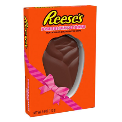 Reeses Milk Chocolate Peanut Butter Creme Rose Valentines Day Candy Gift Box - 3.9 Oz