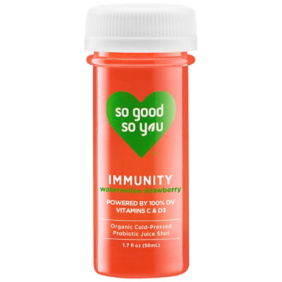 So Good So You Organic Immunity Watermelon Strawberry Probiotic Juice Shot - 1.7 Fl. Oz. - Image 1