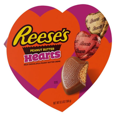 Reeses Milk Chocolate Peanut Butter Creme Valentines Day Candy Gift Box - 6.5 Oz - Image 1