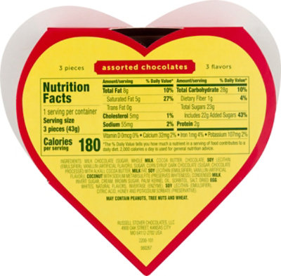 Whitmans Choc Peanuts Heart - 1.5 OZ - Image 6