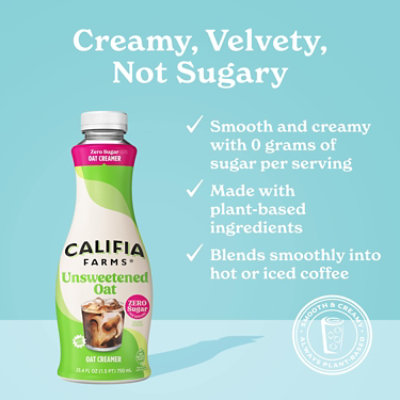 Califia Farms Unsweetened Oat Milk Coffee Creamer - 25.4 Fl. Oz. - Image 5