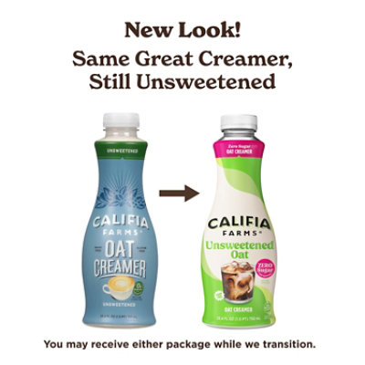 Califia Farms Unsweetened Oat Milk Coffee Creamer - 25.4 Fl. Oz. - Image 3