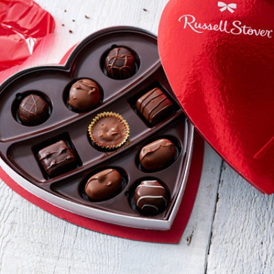 Russell Stover Valentines Day Red Foil Heart Milk & Dark Chocolate Gift Box - 5.1 Oz - Image 4