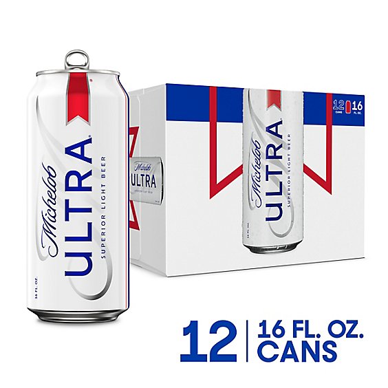 Michelob Ultra Light Beer Cans - 12-16 Fl. Oz.