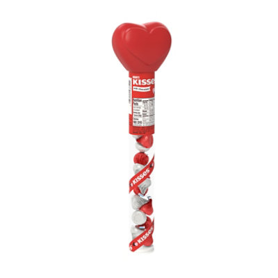 Hersheys Kisses Milk Chocolate Valentines Day Candy Plastic Cane - 2.24 Oz