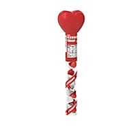 HERSHEY'S Kisses Milk Chocolate Candy Heart Topped Filled Plastic Cane - 2.24 Oz