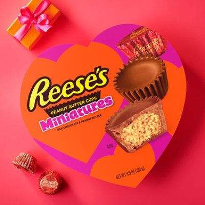 Reeses Miniatures Milk Chocolate Peanut Butter Valentines Day Candy Gift Box - 6.5 Oz - Image 4