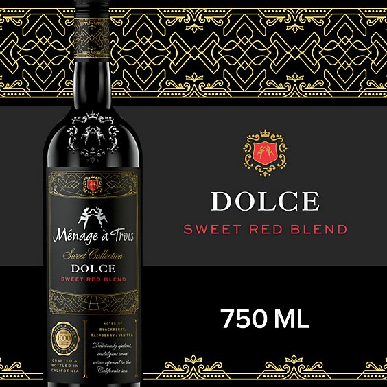 Menage A Trois Sweet Collection Dolce Sweet Red Wine Bottle - 750 Ml