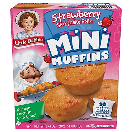 Snack Cakes Little Debbie Family Pack Mini Muffins Strawberry Shortcake - 8.44 OZ - Image 3
