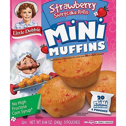 Snack Cakes Little Debbie Family Pack Mini Muffins Strawberry Shortcake - 8.44 OZ - Image 2