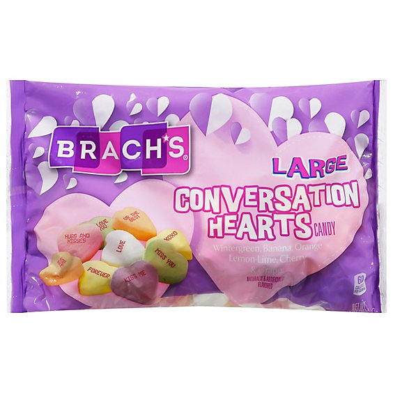Brachs Large Conversation Hrts - 14 OZ