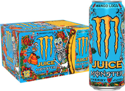 Monster Energy Juice Mango Loco Energy + Juice Energy Drink - 12