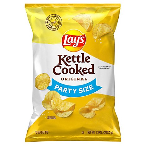 Lays Kettle Cooked Potato Chips Classic Party Size - 13 OZ