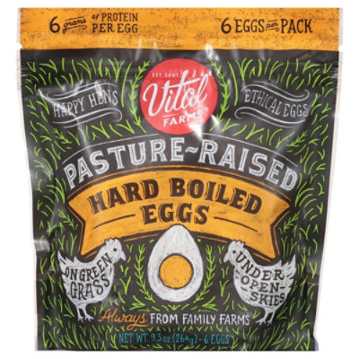 Vital Farms Pasture Raised Hard Boiled Eggs - 6 CT
