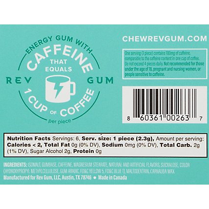 Rev Caffeine Spearmint Gum - 6 CT - Image 6