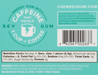 Rev Caffeine Spearmint Gum - 6 CT - Image 6