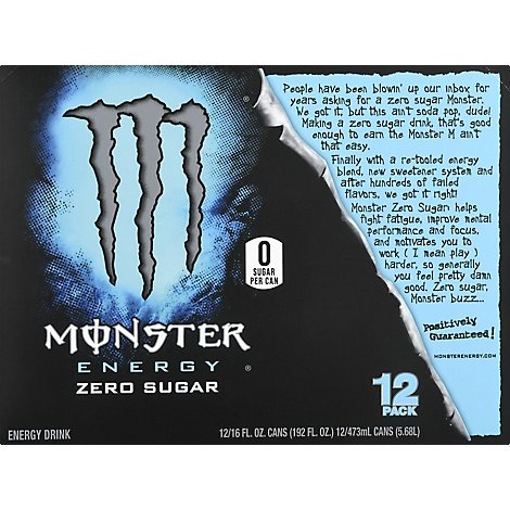 Monster Energy Drink Zero Sugar - 12-16 Fl. Oz.