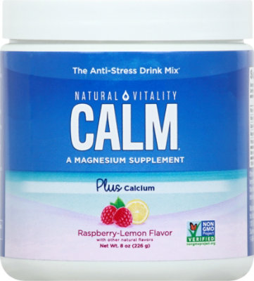 Natural Vitality Calm Calcium Rspbry Lmn - 8 OZ - Image 2