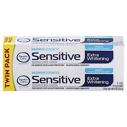 Signature Care Toothpaste Sensitive Extra Whitening Twin Pack - 2-4 OZ - Image 4