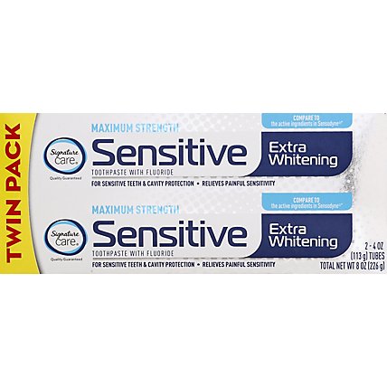 Signature Care Toothpaste Sensitive Extra Whitening Twin Pack - 2-4 OZ - Image 2