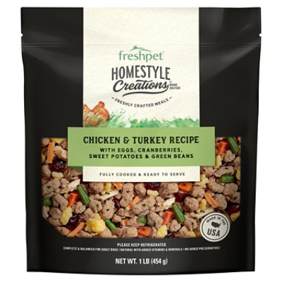 Freshpet Homestyle Creations Chicken and Turkey with Veggies Fresh Dog Food 1 Lb jewelosco