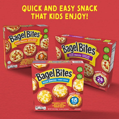 Bagel Bites Three Cheese Mini Pizza Bagel Frozen Snacks - 18 Count - Image 5