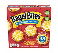 Bagel Bites Three Cheese Mini Pizza Bagel Frozen Snacks Box - 18 Count