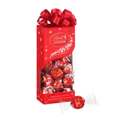 Lindt LINDOR Valentines Milk Chocolate Candy Truffles Gift Box - 6.8 Oz - Image 1