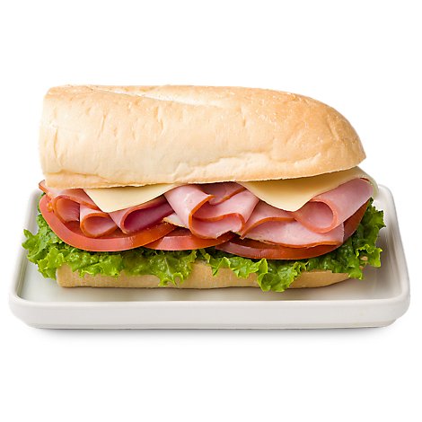 Deli Honey Ham And Swiss Cheese White Sub Sandwich - Each (430 Cal)