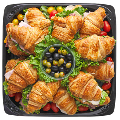 Deli Croissant Sandwich 16 Inch Tray Serves 12-16 - Each