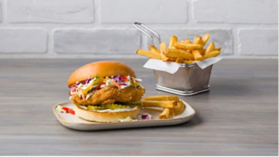 Deli Fried Chicken Sandwich With Slaw Full Service Behind The Glass Hot - Each (Available After 10 AM) - Image 1