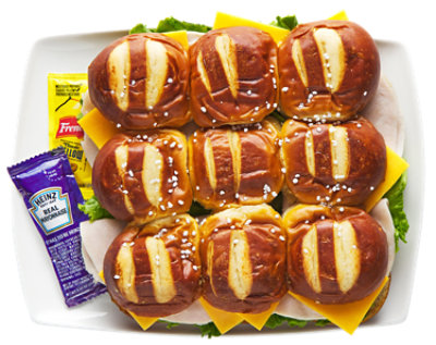 Turkey & Cheddar Pretzel Sliders - 9 Count - Image 1