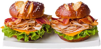 ReadyMeals Primo Taglio Turkey Bacon & Cheddar Pretzel Sandwich Duo - Each - Image 1