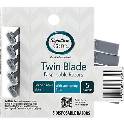 Signature Care Razor Twin Blade Disposable Sensitive - 5 CT - Image 4