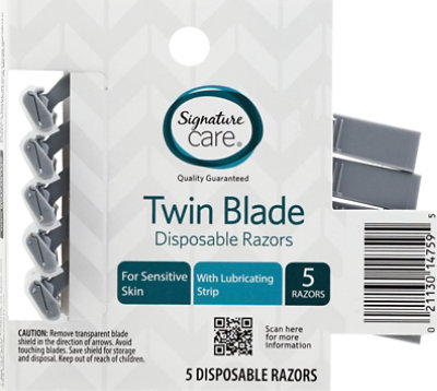 Signature Select/Care Razor Twin Blade Disposable Sensitive - 5 CT - Image 5