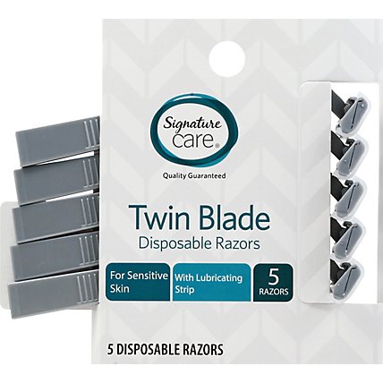 Signature Care Razor Twin Blade Disposable Sensitive - 5 CT - Image 2