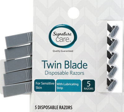 Signature Select/Care Razor Twin Blade Disposable Sensitive - 5 CT - Image 2