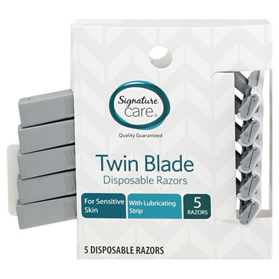 Signature Select/Care Razor Twin Blade Disposable Sensitive - 5 CT - Image 1