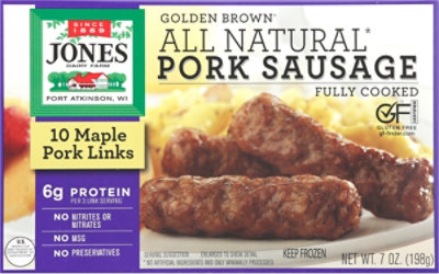 Jones Sausage Golden Brown All Ntrl Pork Links - 7 OZ - Image 2