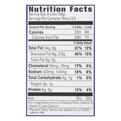 Jones Sausage Golden Brown All Ntrl Pork Links - 7 OZ - Image 4