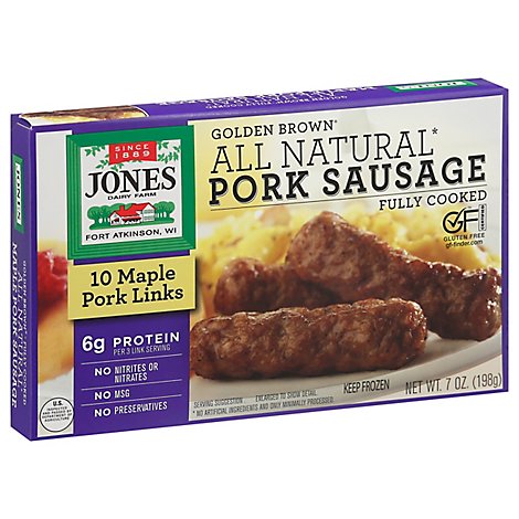Jones Sausage Golden Brown All Ntrl Pork Links - 7 OZ