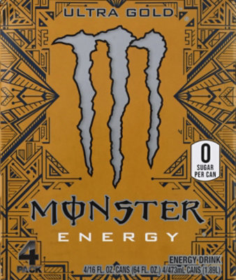 Monster Energy Ultra Gold Sugar Free Energy Drink - 4-16 Fl. Oz. - Image 6