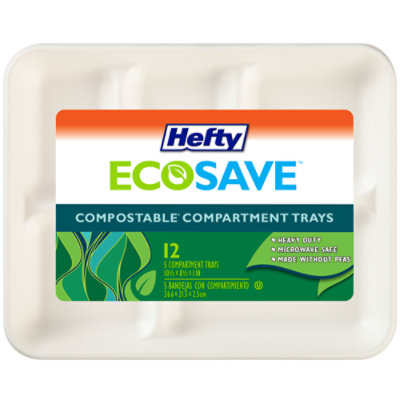 Hefty ECOSAVE 5 Compartment Trays - 12 Count