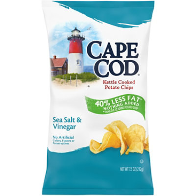 Cape Cod Less Fat Sea Salt & Vinegar Kettle Cooked Chips - 7.5 Oz - Image 1