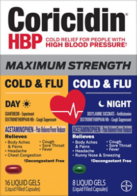 Coricidin Hbp Max Day Night Cold Flu - 24 CT - Image 2