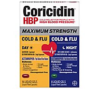 Coricidin Hbp Max Day Night Cold Flu - 24 CT