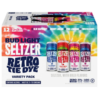 Bud Light Retro Tie Dye Hard Seltzer Variety Pack Cans - 12-12 Fl. Oz. - Image 3