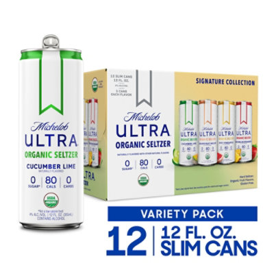 Michelob Ultra Organic Hard Seltzer Variety Pack Slim Cans - 12-12 Fl. Oz. - Image 1