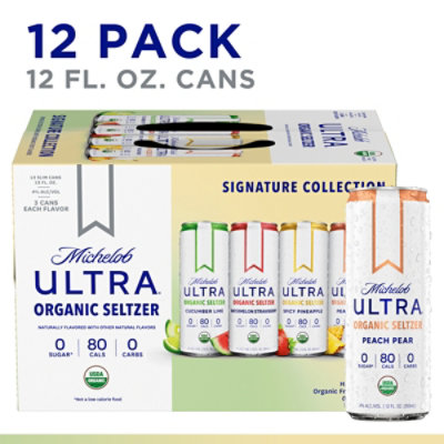 Michelob Ultra Organic Hard Seltzer Variety Pack Slim Cans - 12-12 Fl. Oz.