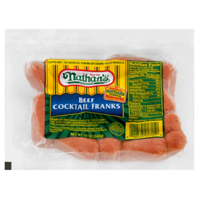 Nathans Beef Cocktail Franks - 12 OZ